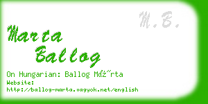 marta ballog business card